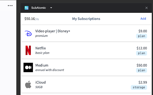 SubAtomic  from Chrome web store to be run with OffiDocs Chromium online