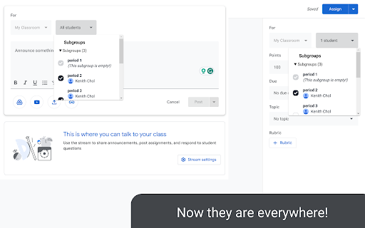 Subgroups for Google Classroom from Chrome web store to be run with OffiDocs Chromium online Subgroups for Google Classroom from Chrome web store to be run with OffiDocs Chromium online