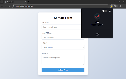 Submit Button Disabler  from Chrome web store to be run with OffiDocs Chromium online