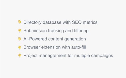 SubmitIQ Automated directory submissions  from Chrome web store to be run with OffiDocs Chromium online