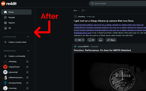 Subreddit Remover  from Chrome web store to be run with OffiDocs Chromium online