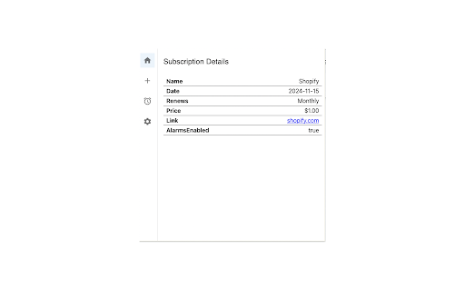 Subscription Tracker  from Chrome web store to be run with OffiDocs Chromium online