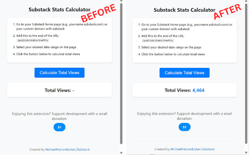 Substack Stats Calculator  from Chrome web store to be run with OffiDocs Chromium online