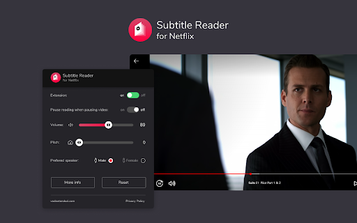 Subtitle Reader for Netflix  from Chrome web store to be run with OffiDocs Chromium online