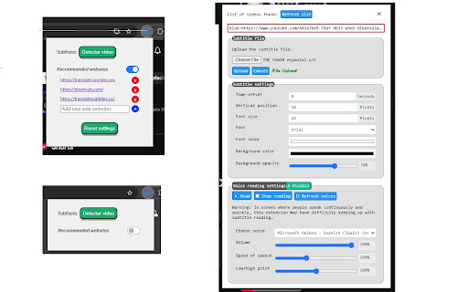 Subtitles  from Chrome web store to be run with OffiDocs Chromium online