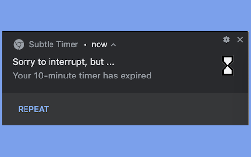 Subtle Timer  from Chrome web store to be run with OffiDocs Chromium online