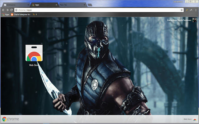 Sub Zero Mortal Kombat Gaming Theme  from Chrome web store to be run with OffiDocs Chromium online