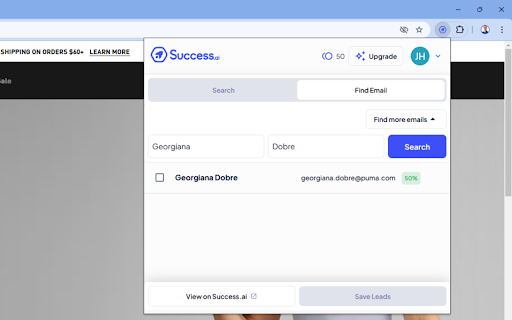 Success.ai Email Finder  from Chrome web store to be run with OffiDocs Chromium online