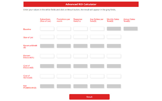 SuccessfulStartup101.com ROI Calculator  from Chrome web store to be run with OffiDocs Chromium online