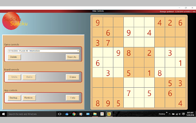 Sudoku Anytime  from Chrome web store to be run with OffiDocs Chromium online
