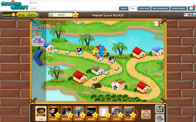 SudokuQuest  from Chrome web store to be run with OffiDocs Chromium online