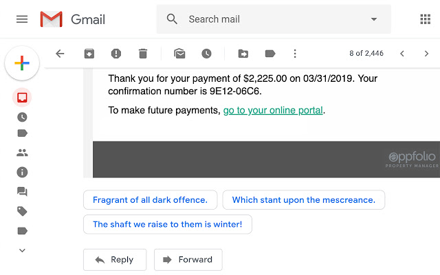 Suggested poems for Gmail  from Chrome web store to be run with OffiDocs Chromium online
