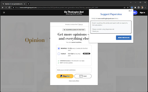 Suggest Paperview  from Chrome web store to be run with OffiDocs Chromium online