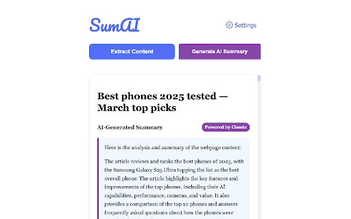 SumAi  from Chrome web store to be run with OffiDocs Chromium online