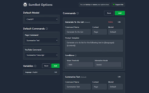 SumBot  from Chrome web store to be run with OffiDocs Chromium online