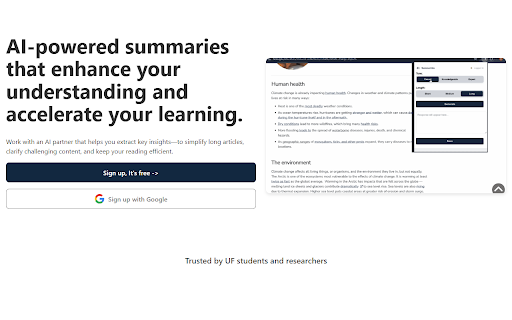 SummarAIze  from Chrome web store to be run with OffiDocs Chromium online
