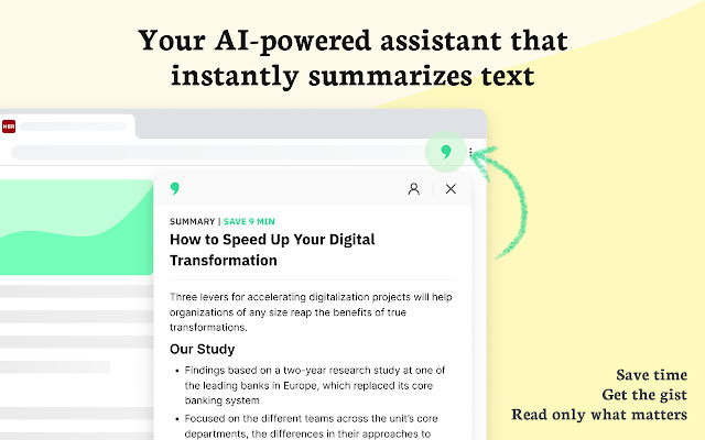 Summari for Chrome  from Chrome web store to be run with OffiDocs Chromium online