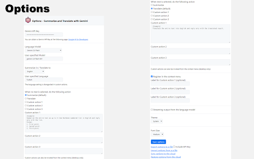 Summarize and Translate with Gemini  from Chrome web store to be run with OffiDocs Chromium online