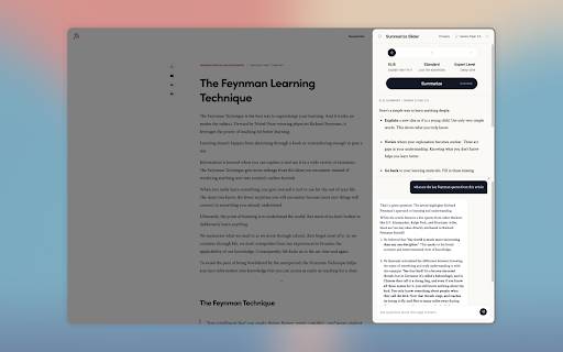 Summarize Slider  from Chrome web store to be run with OffiDocs Chromium online