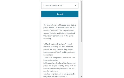 Summarize web page  from Chrome web store to be run with OffiDocs Chromium online