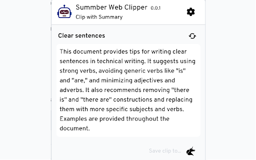 Summer Web Clipper  from Chrome web store to be run with OffiDocs Chromium online