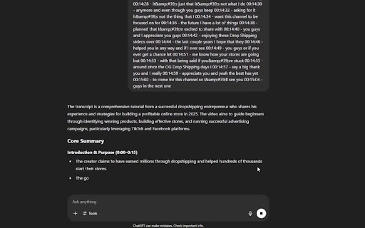 Summyz – YouTube Video Summarizer  from Chrome web store to be run with OffiDocs Chromium online