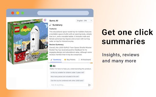 Sumz AI Your Shopping Chatbot Assistant  from Chrome web store to be run with OffiDocs Chromium online