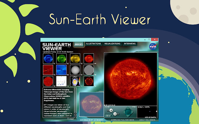Sun Earth Viewer  from Chrome web store to be run with OffiDocs Chromium online