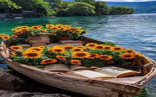 Sunflower boat wallpaper  from Chrome web store to be run with OffiDocs Chromium online