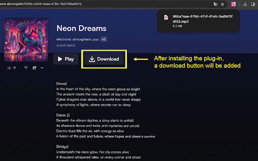Suno Downloader  from Chrome web store to be run with OffiDocs Chromium online