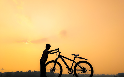 Sunset and bicycle  from Chrome web store to be run with OffiDocs Chromium online