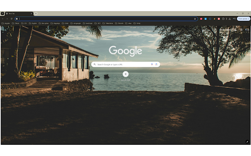 Sunset and house by the sea  from Chrome web store to be run with OffiDocs Chromium online