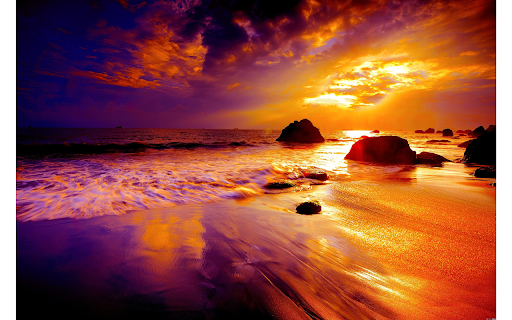Sunset Beach Theme  from Chrome web store to be run with OffiDocs Chromium online