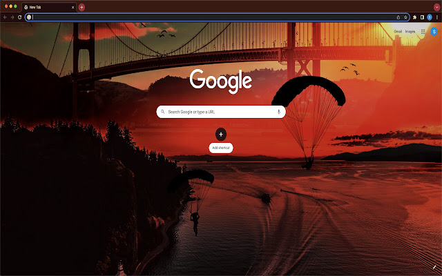 Sunset Bridge Theme  from Chrome web store to be run with OffiDocs Chromium online