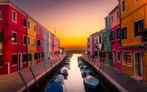 Sunset Canal in Color  from Chrome web store to be run with OffiDocs Chromium online