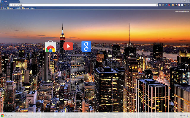 New York City'de Gün Batımı, Chrome web mağazasından 1366 X 768 için OffiDocs Chromium çevrimiçi ile çalıştırılacak