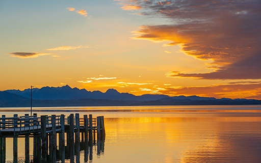 sunset, lake, mountains  from Chrome web store to be run with OffiDocs Chromium online