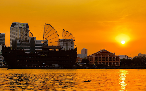 Sunset on the street  from Chrome web store to be run with OffiDocs Chromium online