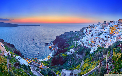 Sunset Over Santorini  from Chrome web store to be run with OffiDocs Chromium online