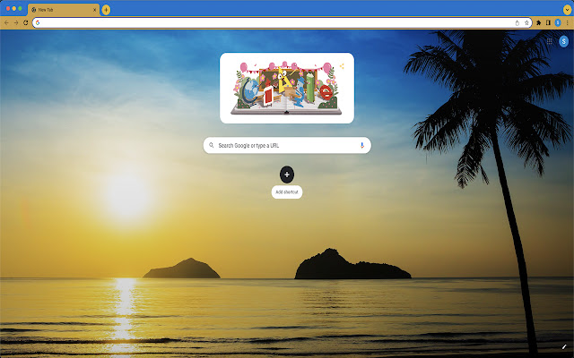 Sunset Palms Theme  from Chrome web store to be run with OffiDocs Chromium online