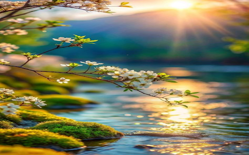 Sunset reflecting water surface wallpaper  from Chrome web store to be run with OffiDocs Chromium online