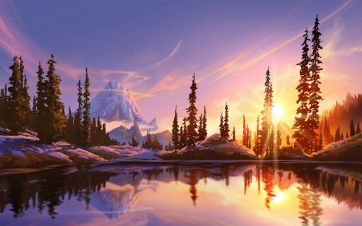 Sunset Reflections Over the Snowy Valley  from Chrome web store to be run with OffiDocs Chromium online