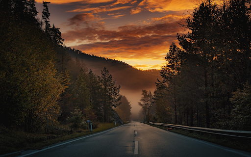 Sunset Road Through the Forest  from Chrome web store to be run with OffiDocs Chromium online