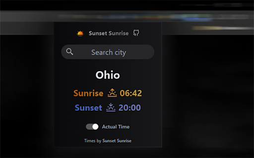 Sunset Sunrise  from Chrome web store to be run with OffiDocs Chromium online