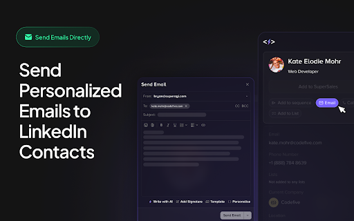 SuperAGI: Free LinkedIn Email  Phone Finder  from Chrome web store to be run with OffiDocs Chromium online