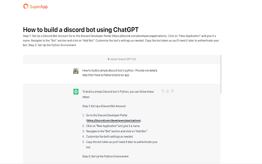 SuperApp:Share ChatGPT conversation securely  from Chrome web store to be run with OffiDocs Chromium online