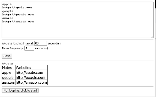 SuperArts Website Looper  from Chrome web store to be run with OffiDocs Chromium online
