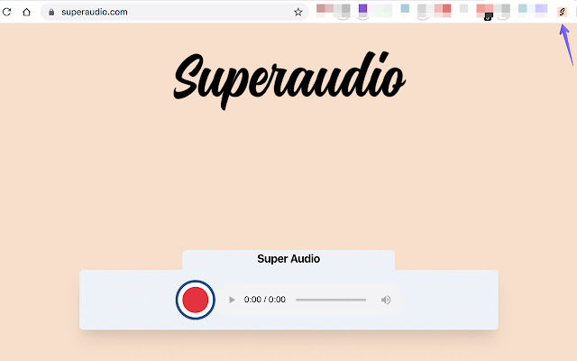Super Audio  from Chrome web store to be run with OffiDocs Chromium online