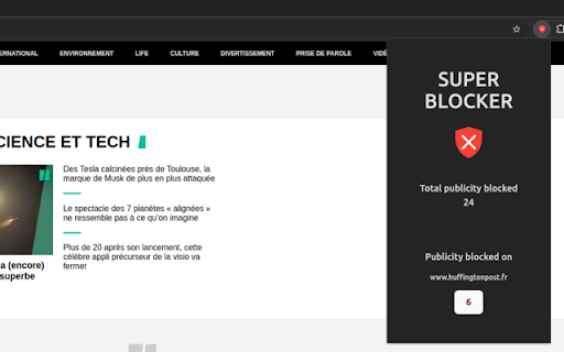 super blocker  from Chrome web store to be run with OffiDocs Chromium online