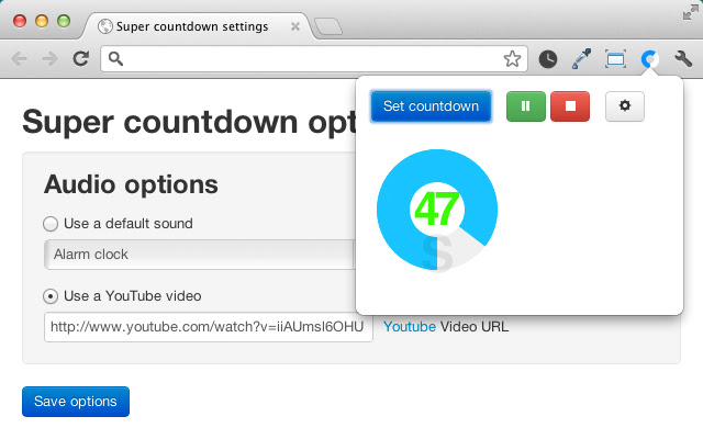 Super countdown  from Chrome web store to be run with OffiDocs Chromium online